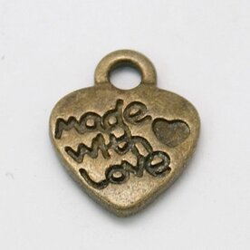 Made with love bedeltje brons,250st 