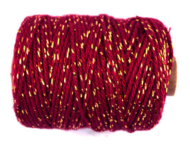 Cotton cord bordeaux/goud