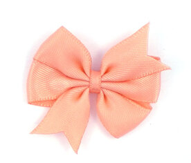 Dubbele strik perzik satijn|25st.