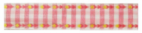 Roze geruit bloemetjes lint-5.5mtr
