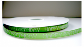 Happy birthday lint groen/wit 2.5mtr