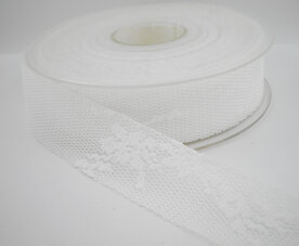 Lint albertine wit,25mm