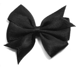 Dubbele strik zwart satijn