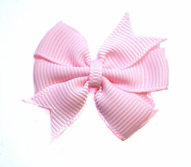 Dubbele strik lichtroze grosgrain|25st.