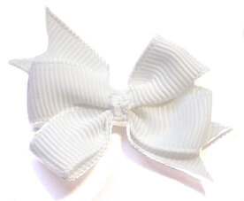 Dubbele strikken wit grosgrain