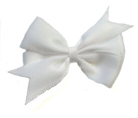 Dubbele strik wit satijn