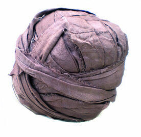 Zijde oudpaars lint gerecycled