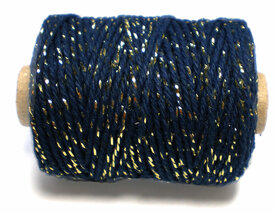 Cotton cord navy/goud