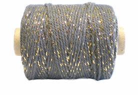 Cotton cord grijs/goud