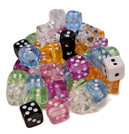 Dobbelsteen kralen doorschijnend