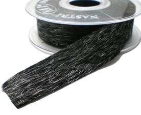 Zwart vachtje van stof 25mm