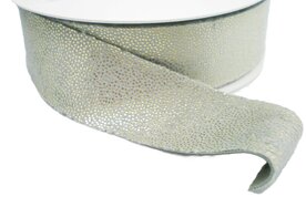Grijsgroen fluweel band met goud spikkels