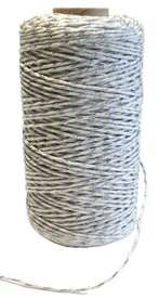 Gestreept koord zilver/wit 