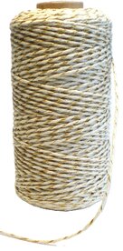 Gestreept koord goud/creme 