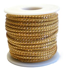 Suède veter Camel met goud studs