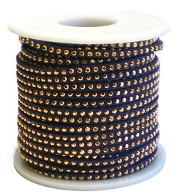 suède veter donker paars met goud studs