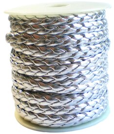 Leather twist zilver