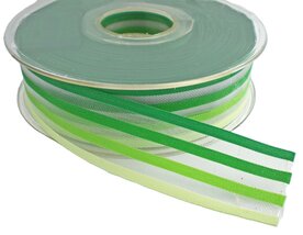 Gestreept lint groen,25mm