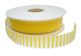 Streepjes lint organza geel
