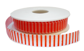 Streepjes organza rood