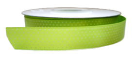 Stippen lint satijn appelgroen,16mm