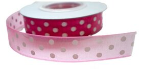 Roze organza stipjes lint