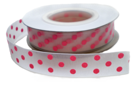 Organza lint met roze stip,16mm