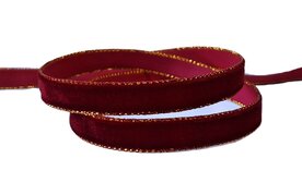 Fluweel lint bordeaux goud