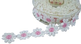 Margriet band wit/roze