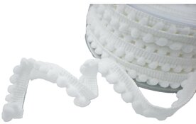 Pompom band smal| Wit