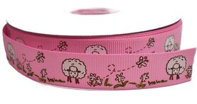 Roze schaapjes lint,16mm