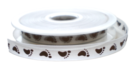 Baby voetjes lint bruin