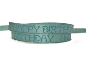 Happy birthday lint nijlblauw/lichtblauw