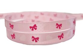 Lichtroze strikjes-hartjes lint