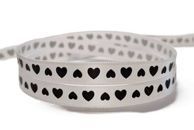 Hartjes lint wit/zwart