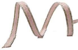 Katoen bandje lichtroze naturel-8mm 