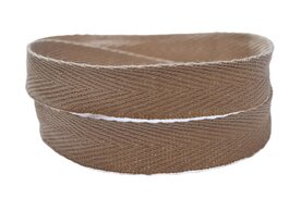 Keperband zand 15mm cotton
