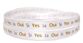 Satijnlint wit  ja qui si yes 