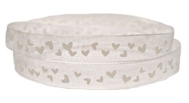 Organza hartjes lint wit