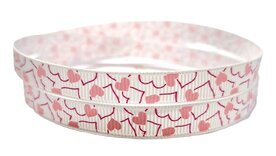 Wit hartjes lint grosgrain