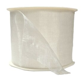 Organza lint breed wit