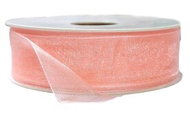 Organza lint zalm 25mm