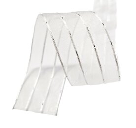 Organza lint wit zilver