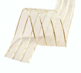 Organza lint ivoor|goud