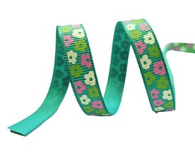 Groen pretty flowers lint, 10 mm