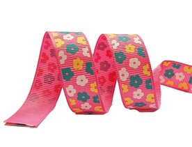 Roze pretty flowers lint, 16 mm