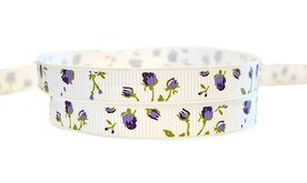 Lint met roosjes,lila