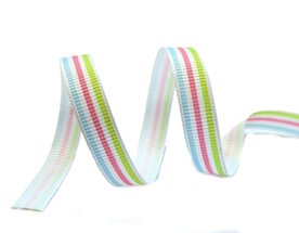 Gestreept lint Roze,blauw,groen