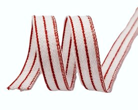 wit rood gestreept band 10mm