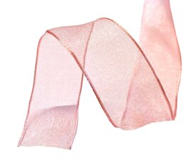 Organza lint met draad oldroze